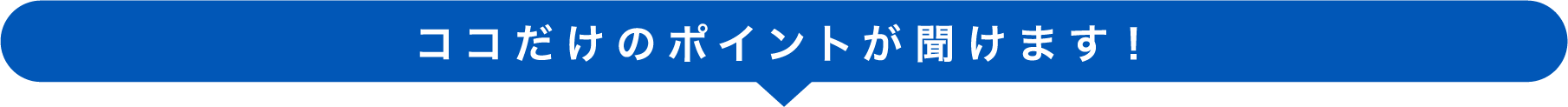 ココだけのポイントが聞けます!