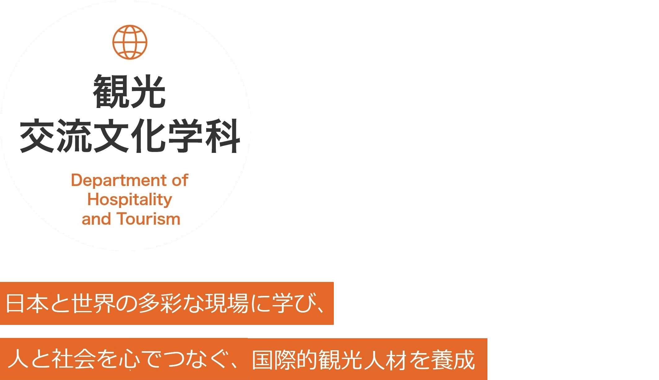 日本と世界の多彩な現場に学び、人と社会を心でつなぐ、国際的観光人材を養成